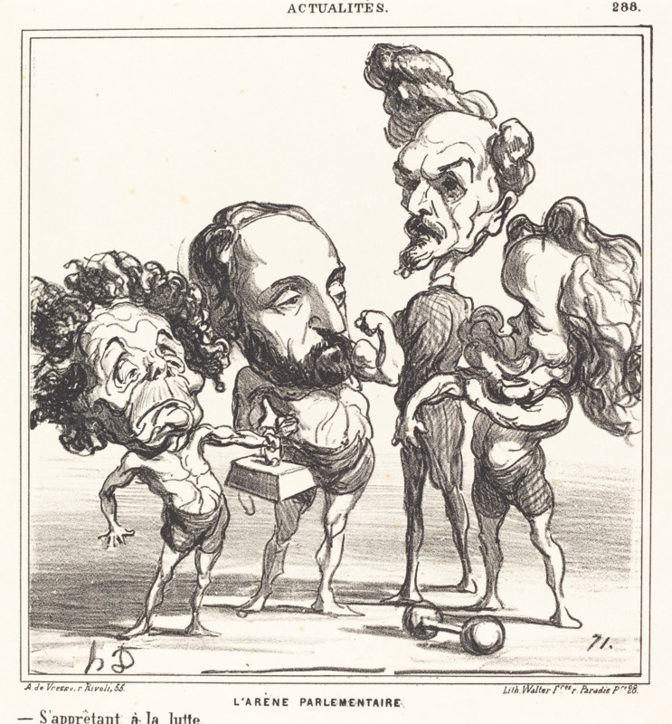 L'Arène Parlementaire, 1870. Creator: Honore Daumier.