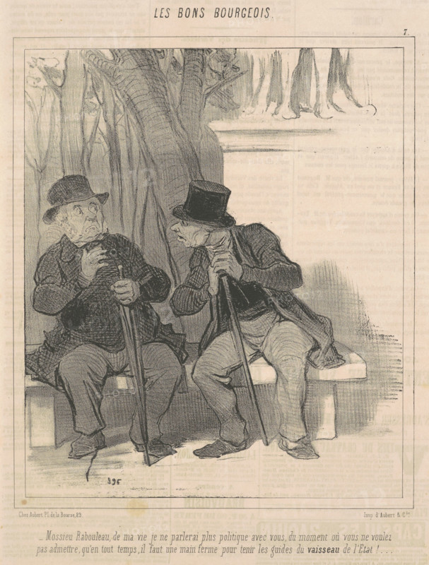 Mossieu Rabouleau, de ma vie je ne parlerai plus politique avec vous..., c1848.  Creator: Honore Daumier.