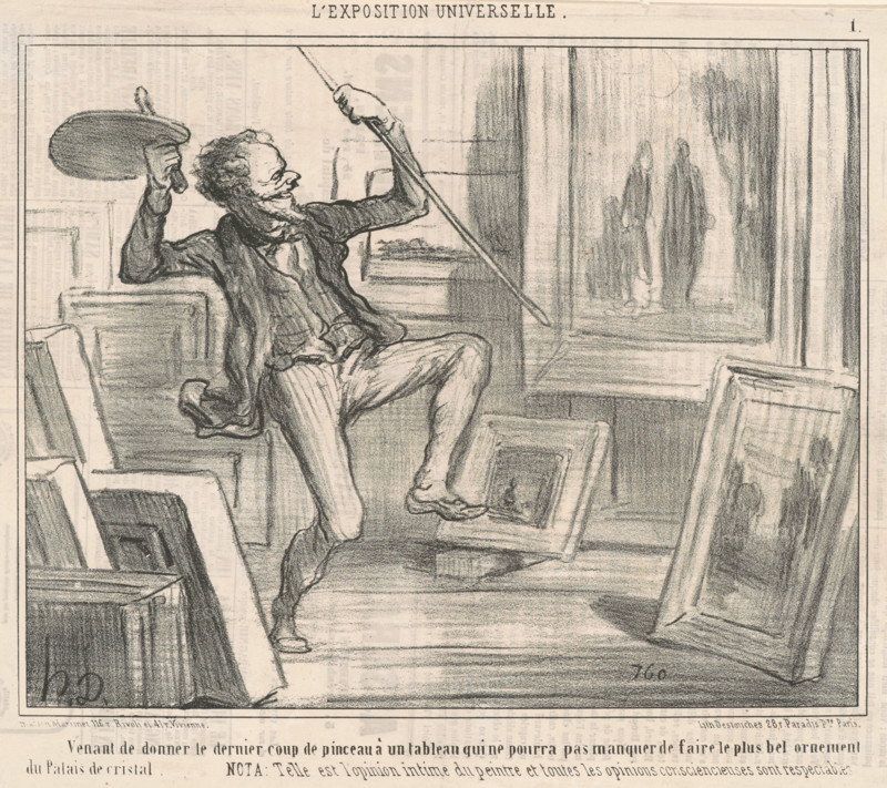 Venant de donner le dernier coup de pinceau ..., 1855.  Creator: Honore Daumier.