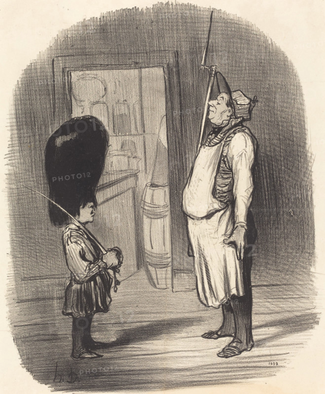 Une famille chez qui rèside l'instinct guerrier, 1847. Creator: Honore Daumier.