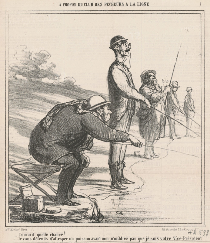 Ça mord, quelle chance!, c1866. Creator: Honore Daumier.