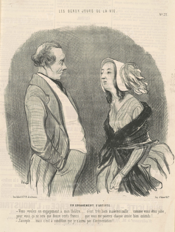 Un engagement d'artiste, 1845. Creator: Honore Daumier.