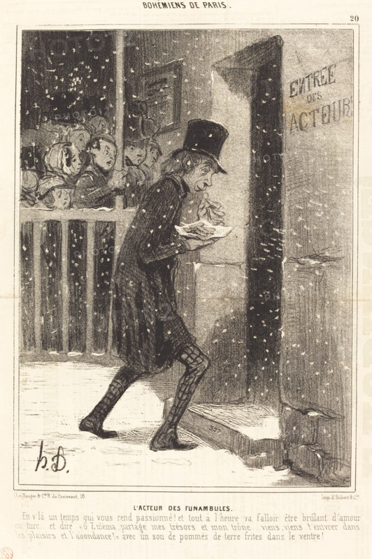 L'Acteur des Funambules, 1842. Creator: Honore Daumier.