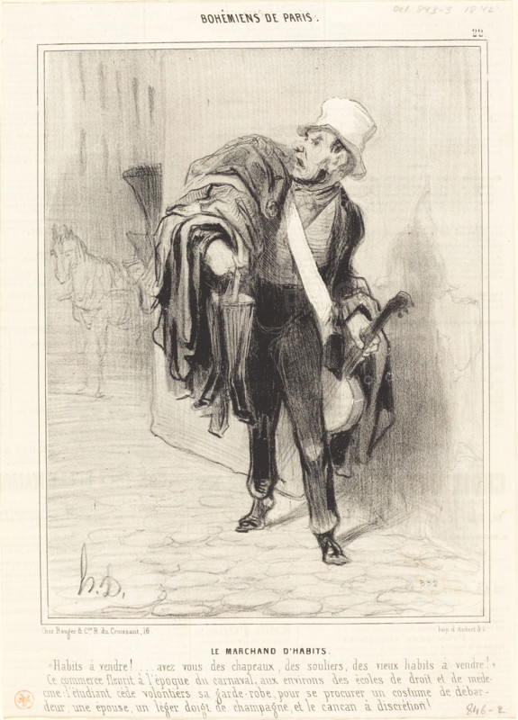 Le Marchand d'habits, 1842. Creator: Honore Daumier.