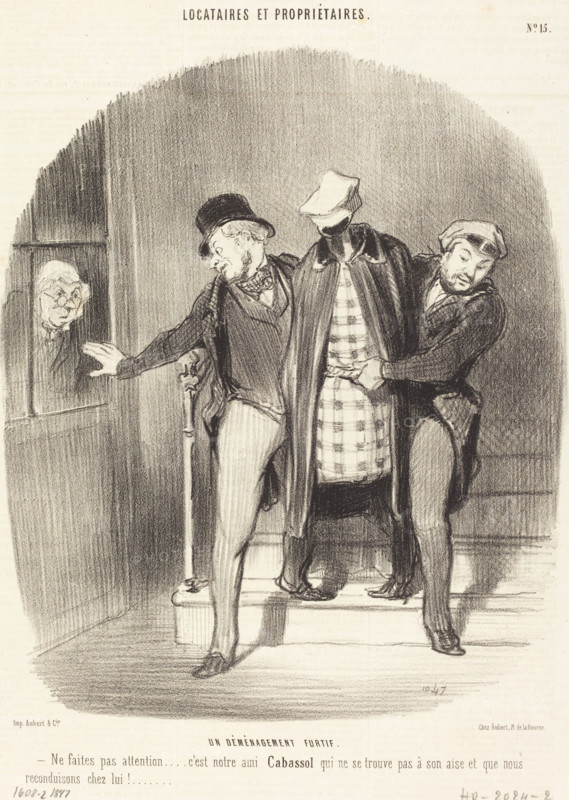 Un déménagement furtif, 1847.  Creator: Honore Daumier.