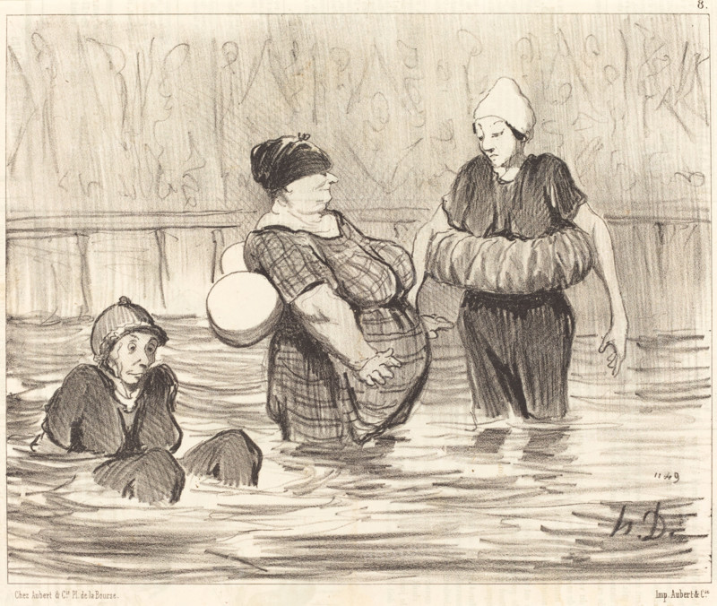 Les baigneuses prudentes, 1847. Creator: Honore Daumier.