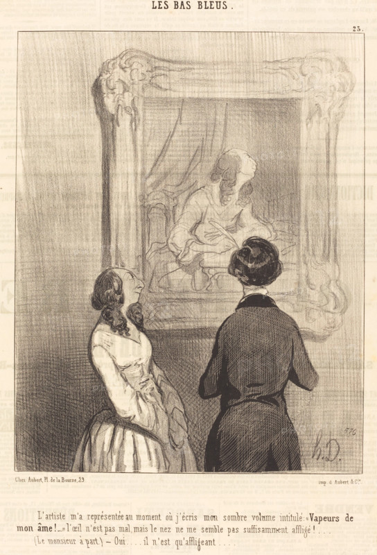 L'Artiste m'a représentée au moment ou j'écris..., 1844.  Creator: Honore Daumier.