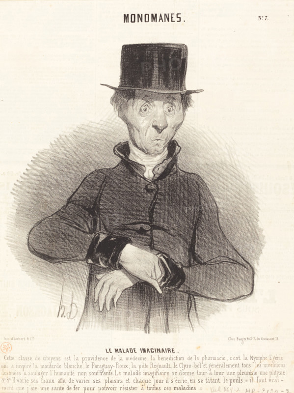 Le Malade Imaginaire, 1841. Creator: Honore Daumier.