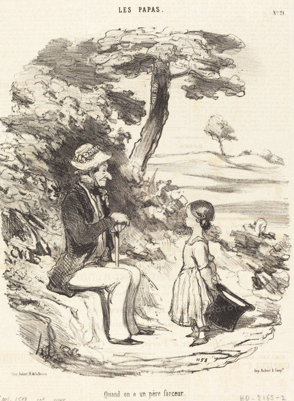 Quand on a un père farceur, 1848. Creator: Honore Daumier.