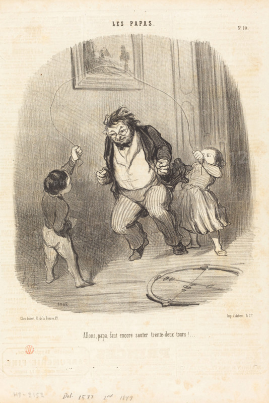 Allons, papa, fait encore trente-deux tours!, 1847. Creator: Honore Daumier.