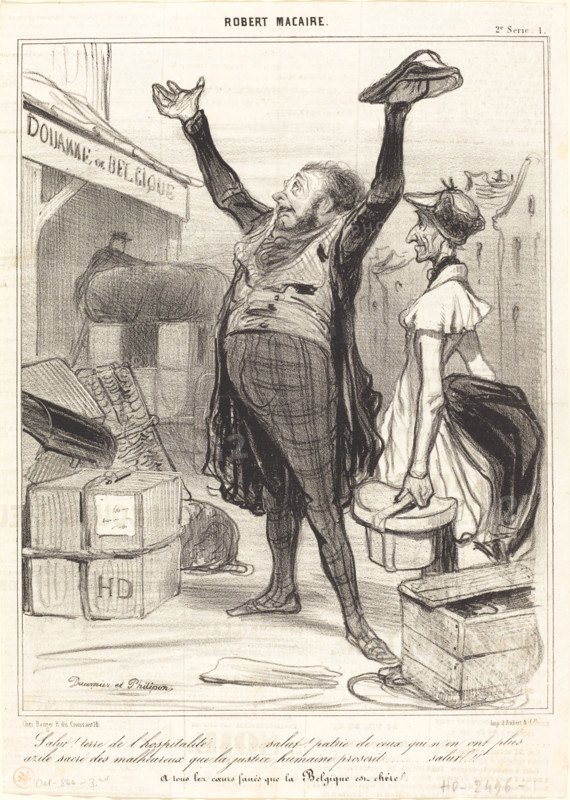 Salut ! terre de l'hospitalité..., 1840.  Creator: Honore Daumier.