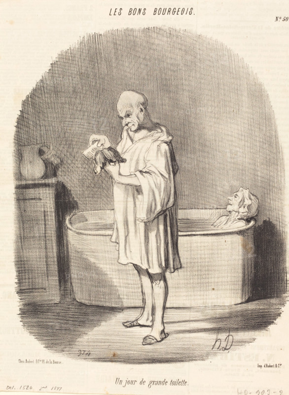 Un jour de grande toilette, 1847.  Creator: Honore Daumier.