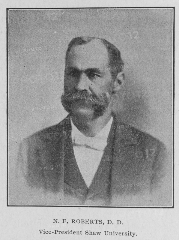 N. F. Roberts, D.D.; Vice-President Shaw University, 1902. Creator: Unknown.