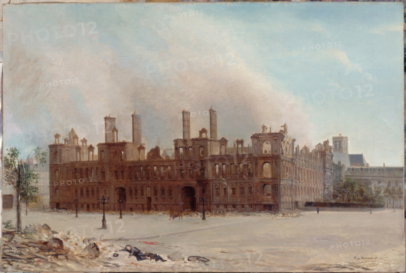 The Hôtel de Ville after the fire of 1871, (1871). Creator: Franciscus Leonardus Johannes Moormans.