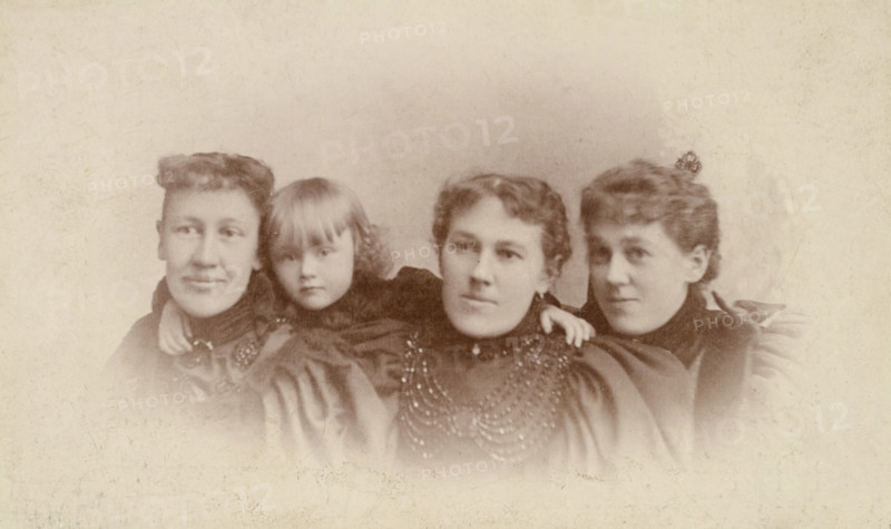 Group portrait of women and child, about 1889-1910. Creator: George M Dempsie.