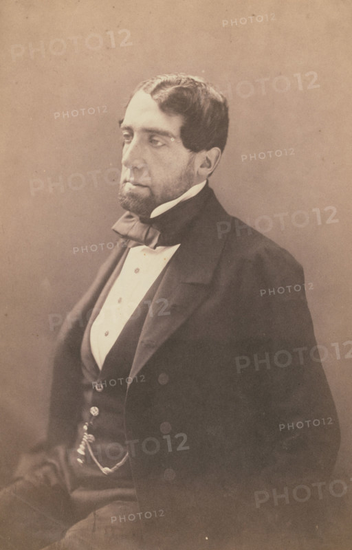 St. Albin, bibliothecaire de L'impératrice Eugénie, 1855-1859. Creator: Nadar.