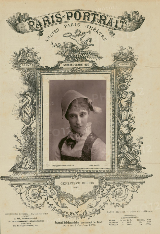 Genevieve Dupois, Gymnase-Dramatique, 1879. Creator: Paul Nadar.