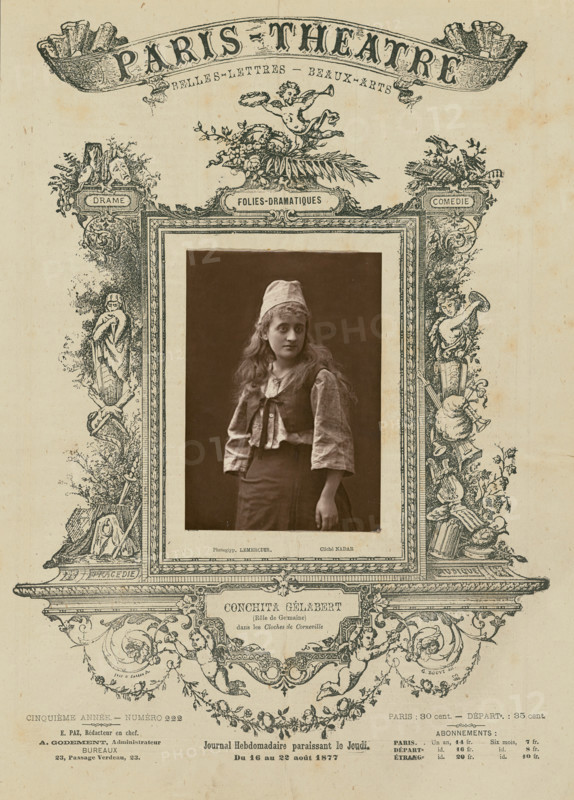 Conchita Gilabert (Role de Germaine) dans Les Cloches de Corneville, 1877. Creator: Paul Nadar.
