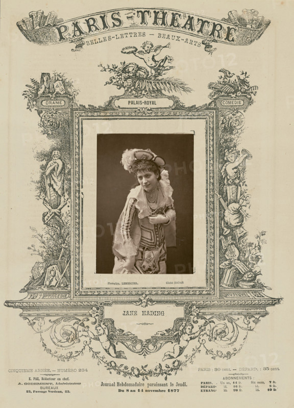 Jane Hading/ Palais Royal, 1877. Creator: Paul Nadar.