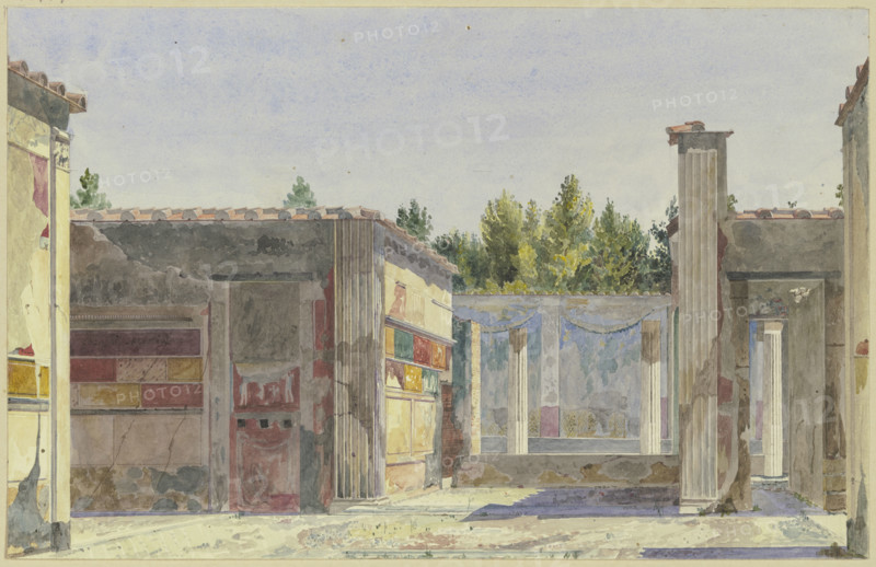 The Casa di Sallustio and surrounding ruins in Pompeii, mid-late 19th century. Creator: Carl Friedrich Heinrich Werner.