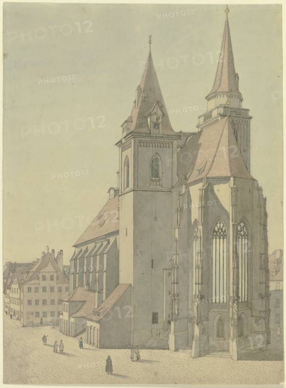 St. John's Church in Ansbach, 19th century. Creator: Ludwig Hoffstadt.