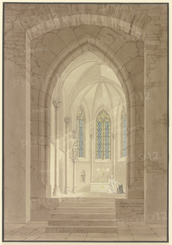 Chapel in the hospital church at Biedenkopf, 1826. Creator: Friedrich Maximilian Hessemer.
