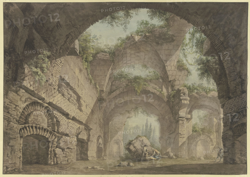 Roman ruined hall: the Basilica of Constantine, 1788. Creator: Maximilian von Verschaffelt.