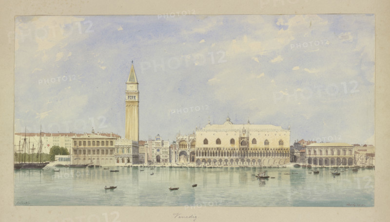Piazza San Marco during the day, 1851. Creator: Carl Theodor Reiffenstein.