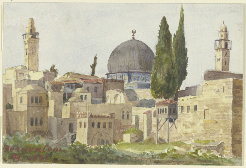 Partial view of Jerusalem, view of the Omar Mosque, 1898. Creator: Fritz Hauck.