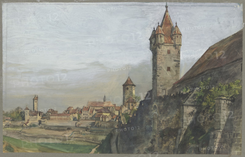 Partial view of Rothenburg ob der Tauber, c1870-1900. Creator: Theodor Alt.