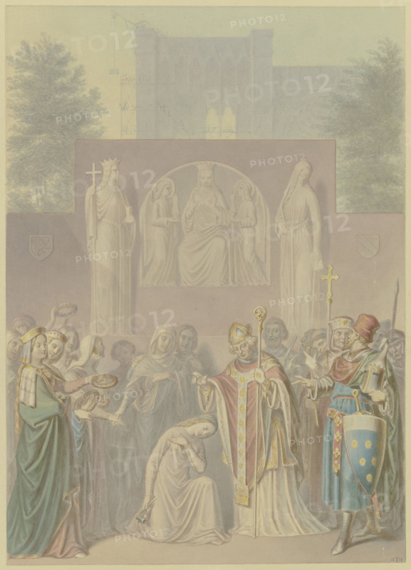 Sabine von Steinbach blessed and crowned, 1858. Creator: Ferdinand Fellner.