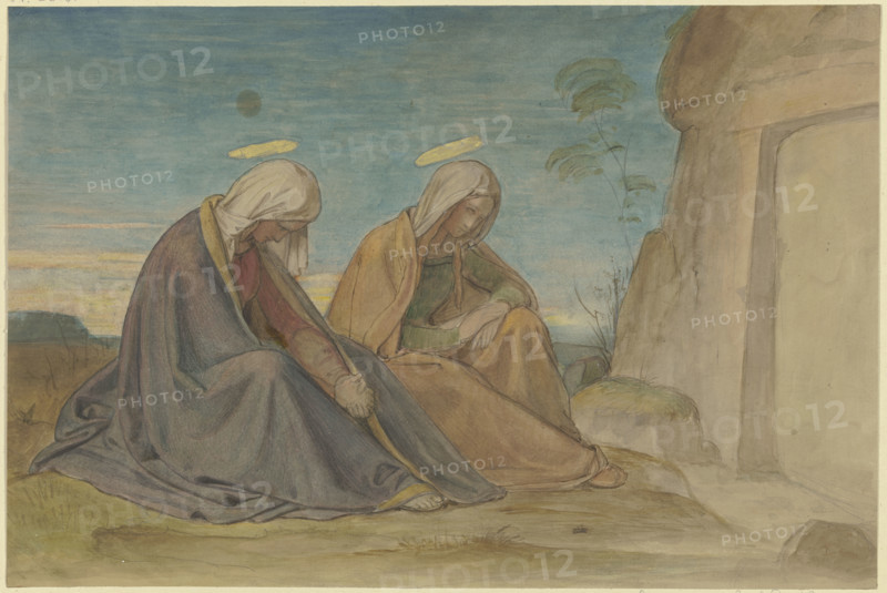 The two Marys at the grave, before 1837. Creator: Philipp Veit.