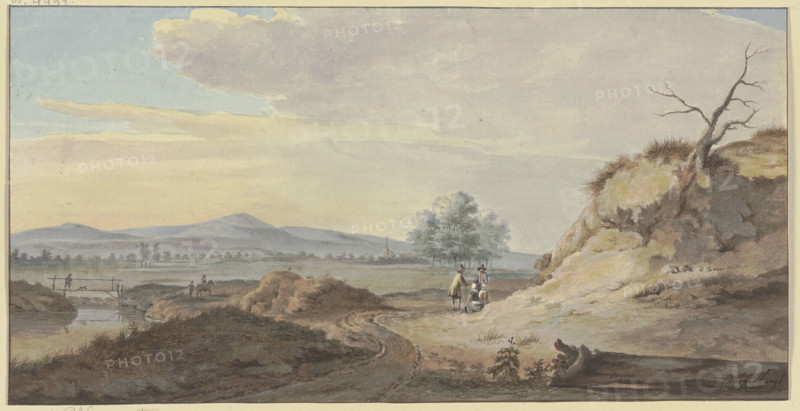 On the right, a sandy slope with a withered tree, at whose base two women and two men... Creator: Gerrit Toorenburgh.