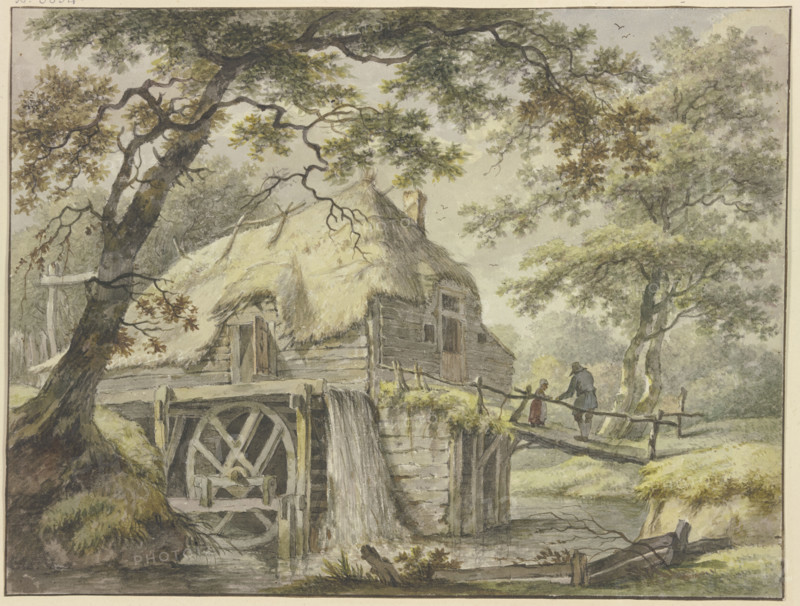 Mill in the forest, 18th century. Creator: Bartholomeus Barbiers.