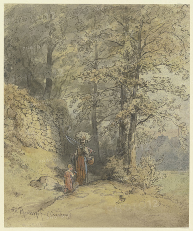 View of the path over the oaks below the Philosopher's Walk in the valley near Kronberg, 19th cent. Creator: Philipp Rumpf.