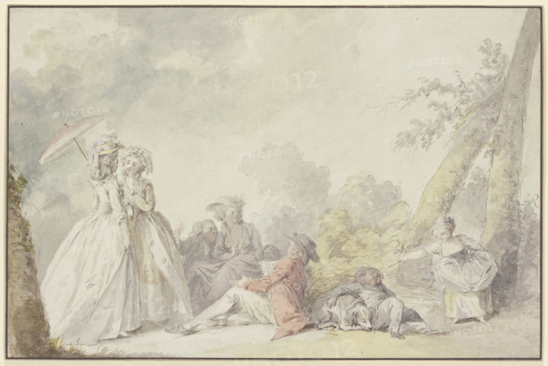 Outdoor society, mid-late 18th century. Creator: Nicolas Lavreince.