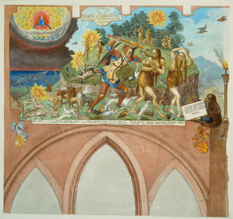 Ratgeb's Scenes from Genesis in the Carmelite Monastery at Frankfurt am Main, 1514, (19th century).  Creator: Johann Balthasar Bauer.
