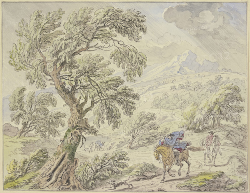 Landscape in storm and rain, 17th century. Creator: Dirk Maes.