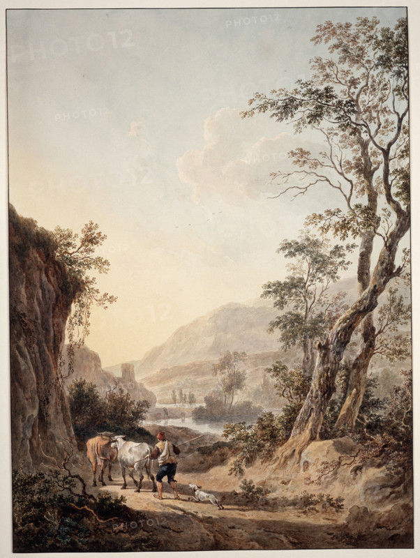 Italian-style landscape with a shepherd, c1790-1795. Creator: Jacob van Strij.