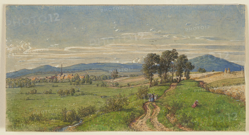 View of Unterliederbach, 1861. Creator: Peter Becker.