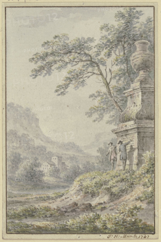 Valley landscape with a farmstead, 1767. Creator: Johann Heinrich Muntz.