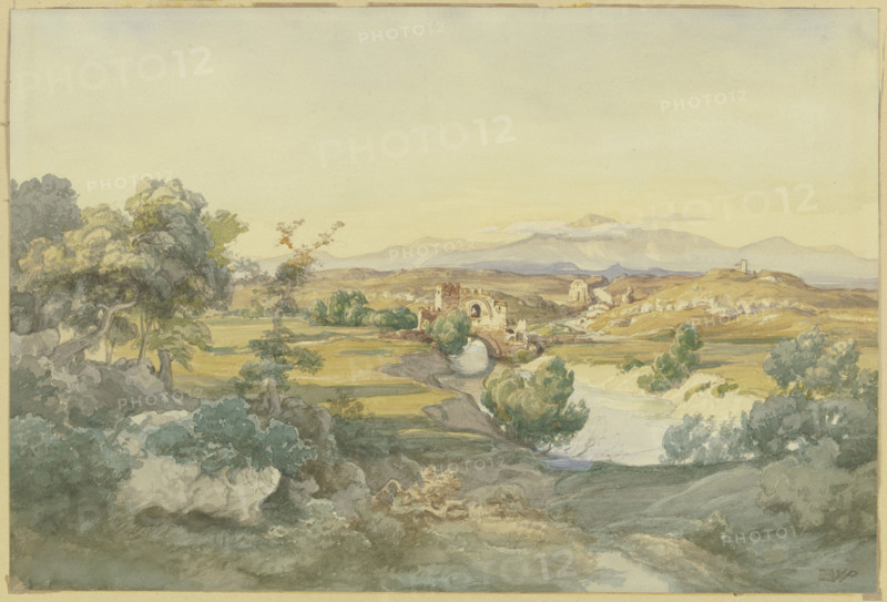 Italian landscape, 19th century. Creator: Eduard Wilhelm Pose.