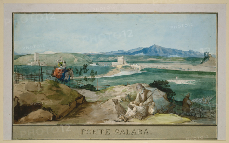 Landscape near Rome with the Ponte Salario, c1817-1818. Creator: Carl Philipp Fohr.
