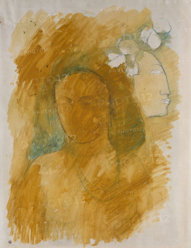Tahitian Woman with Evil Spirit, c1899-1900. Creator: Paul Gauguin.