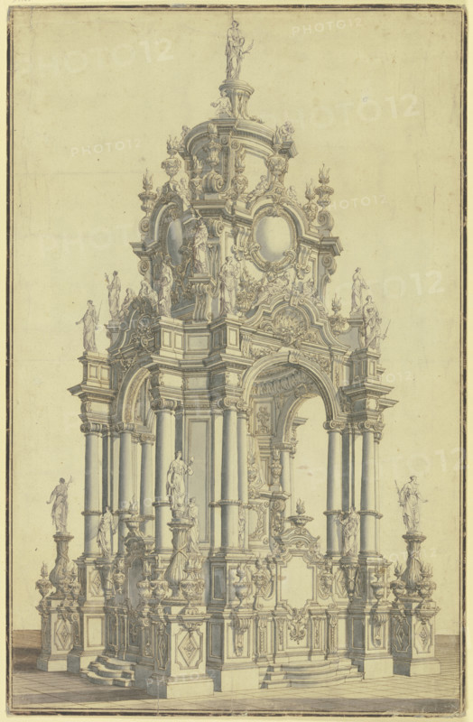 Design for an altar, early-mid 18th century. Creator: Alessandro Galli Bibiena.