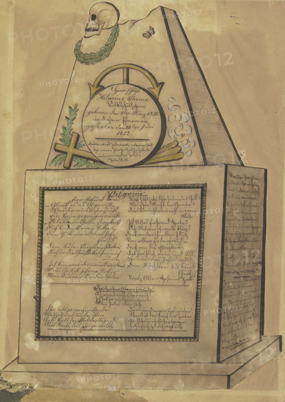 Design for the artist's gravestone, mid-19th century.  Creator: Hilarius Thoma.