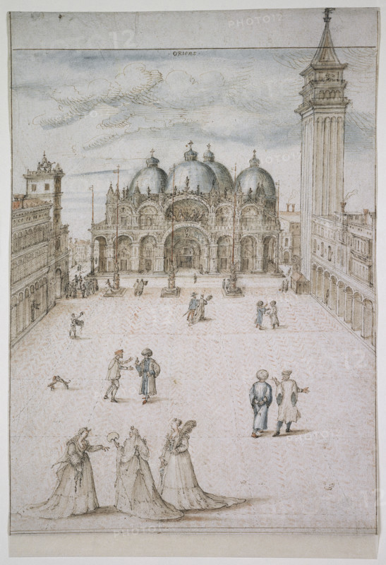 Saint Mark's Square in Venice, c1578-1593. Creator: Joris Hoefnagel.