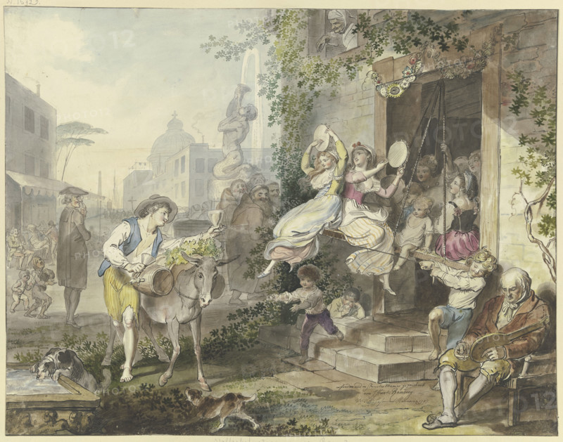 Popular amusements in Rome, 1797. Creator: Johann Heinrich Ramberg.