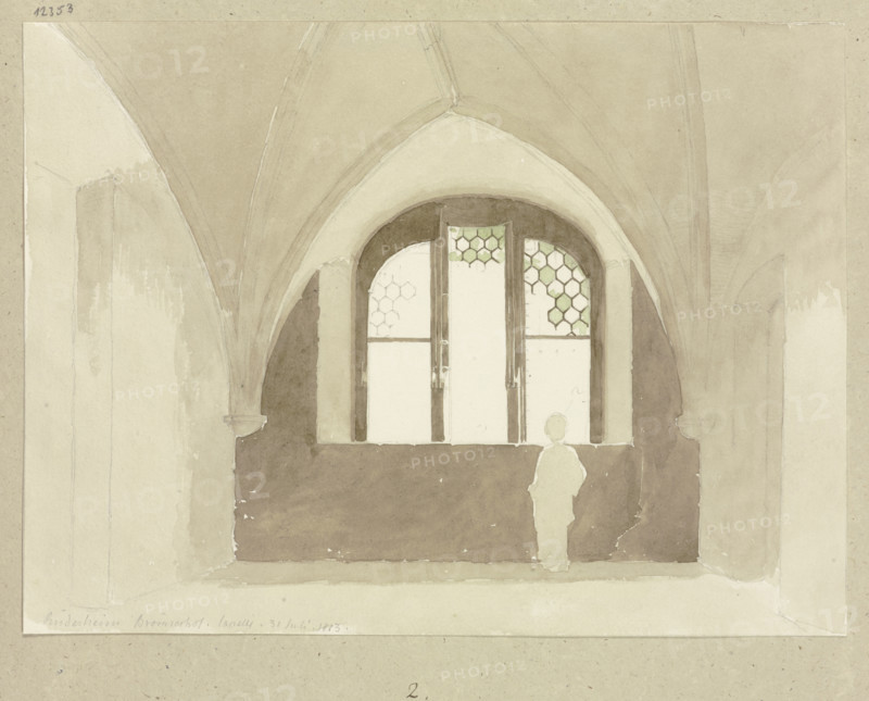Star-vaulted room of the chapel in the Brömserhof in Rüdesheim, 1883. Creator: Carl Theodor Reiffenstein.