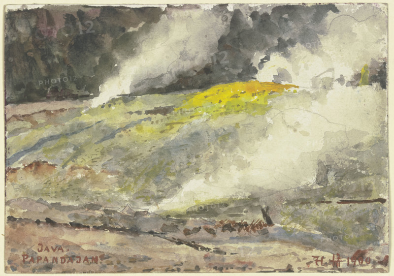 Papandajan (volcano?) on Java, 1900. Creator: Fritz Hauck.